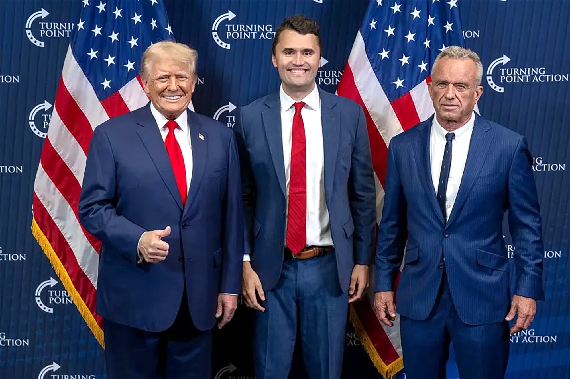 Donald Trump, Charlie Kirk, and Robert F. Kennedy Jr. / Secretary Kennedy/X