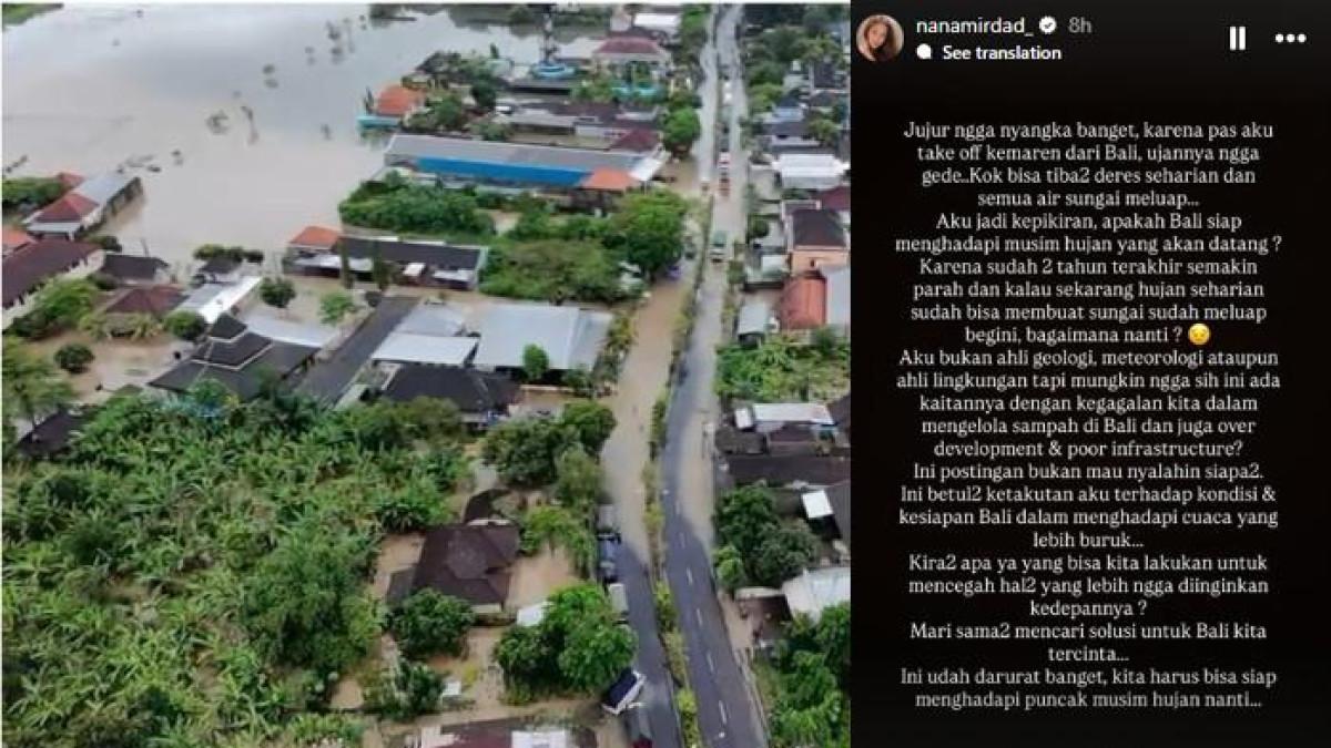 Nana Mirdad Jadi Korban Banjir Bandang Bali: Rumah Jebol, Air Datang Seperti Tsunami