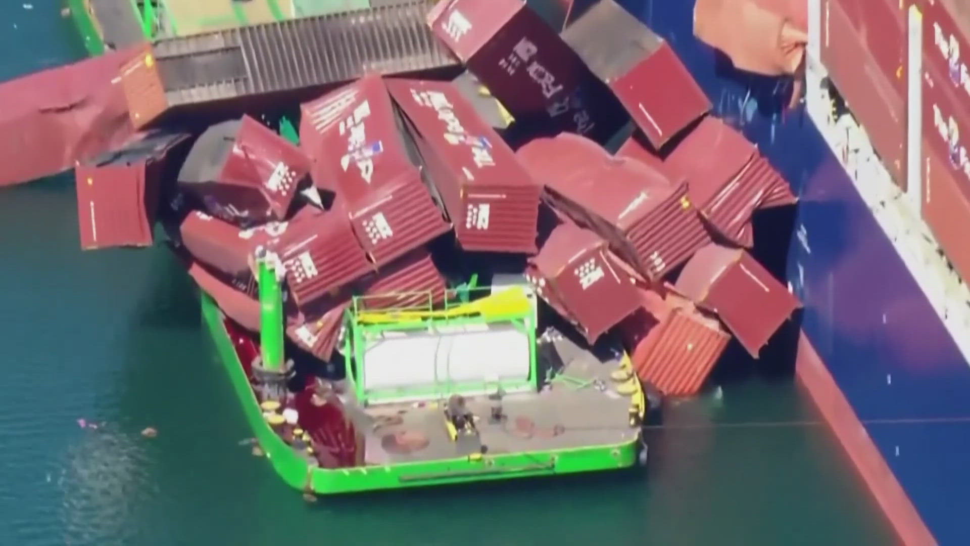 Clean-up continues after dozens of shipping containers fell into the ...