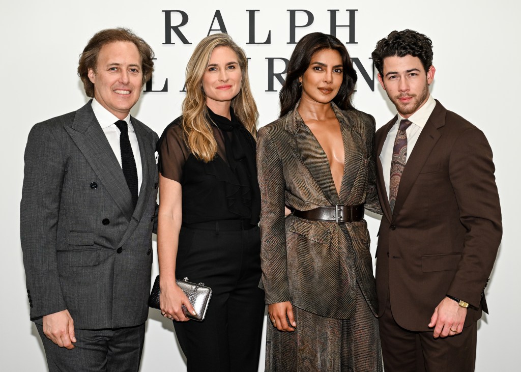 David Lauren and Lauren Bush Lauren pose with Priyanka Chopra and Nick Jonas. Zach Hilty/BFA.com