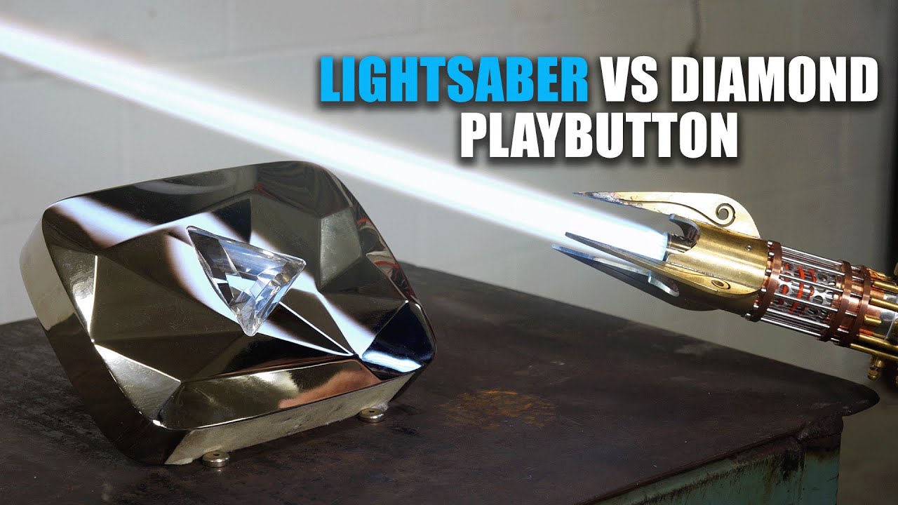 What happens when you hit a diamond play button with a lightsaber?