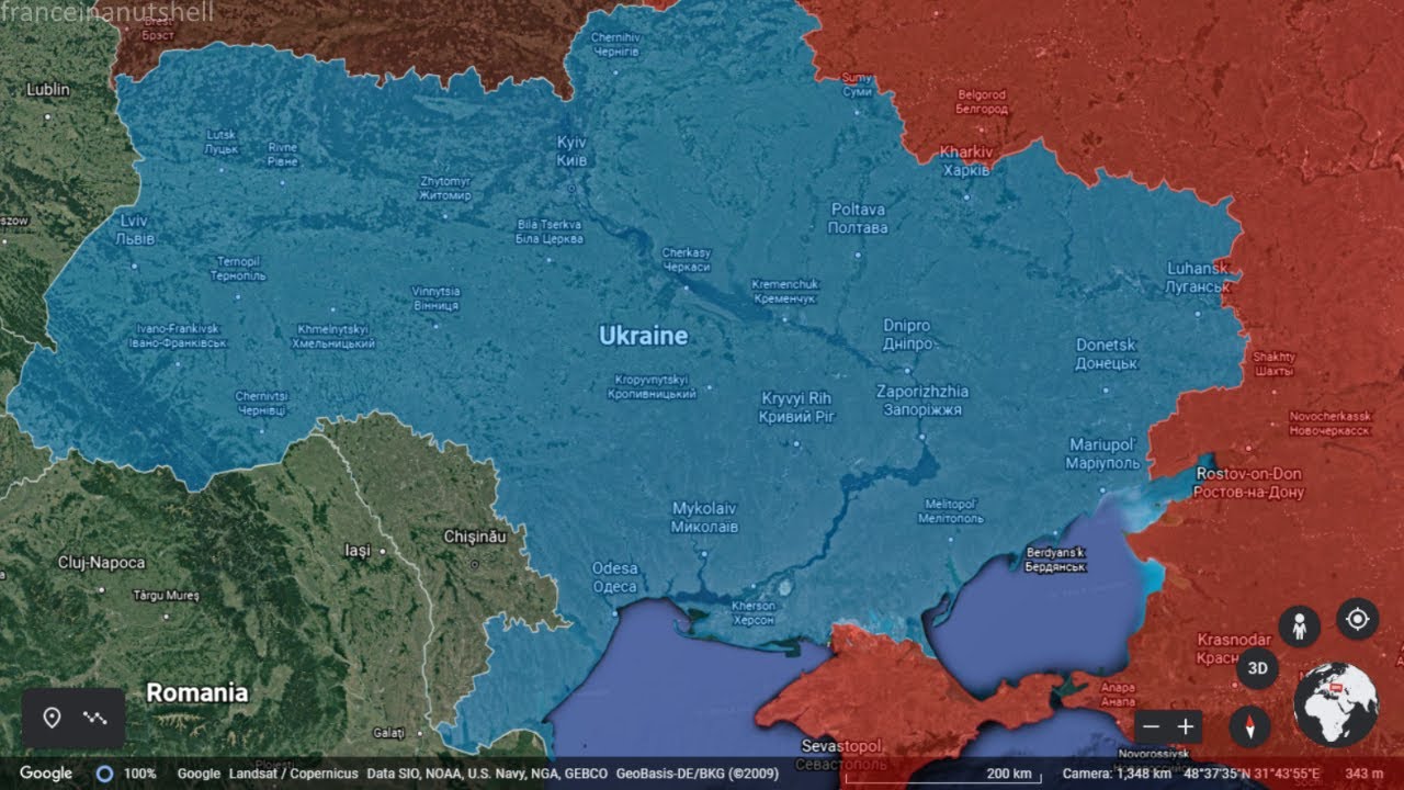 Ukraine vs. Russia: A hypothetical war mapped on Google Earth