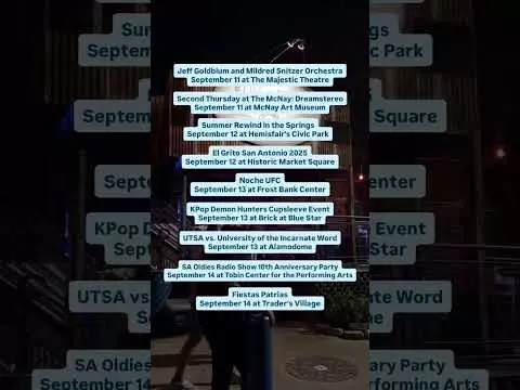 Things to do in San Antonio, Texas from September 11 to September 14, 2025