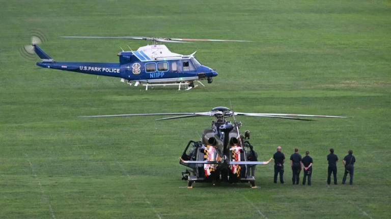 Un helicóptero trasladó a un hombre herido.
