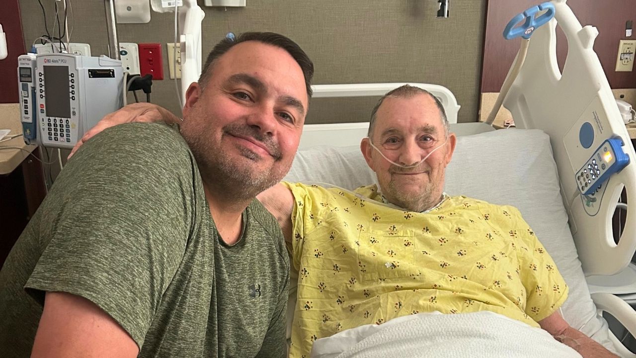Man meets biological dad after 50 years at hospital bed
