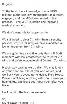 UPDATE: US Naval Academy Midshipmen Moved to USNA s King Hall following UPDATE: US Naval Academy Midshipmen Moved to USNA s King Hall following