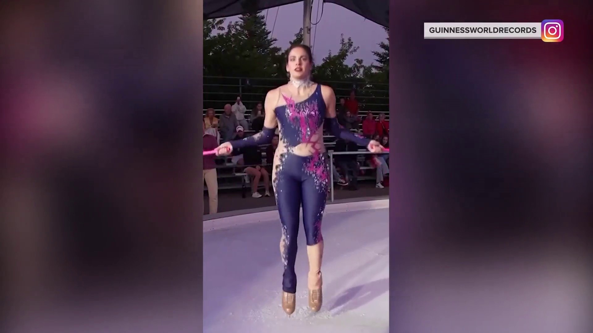 Ice Skater Breaks Record for Jumping Rope While Wearing Skates