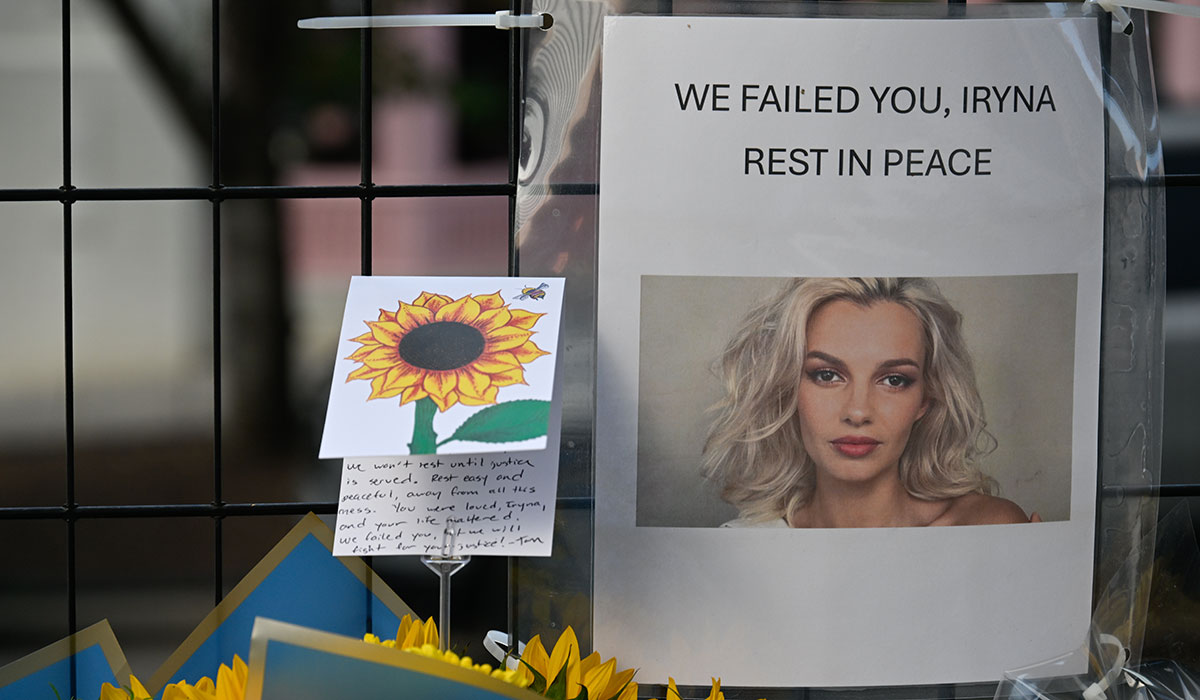 A view of the memorial dedicated to slained 23 years old Ukrainian Iryna Zarutska at the East/West Blvd lightrail station in Charlotte NC, United States. Pic: Getty Images