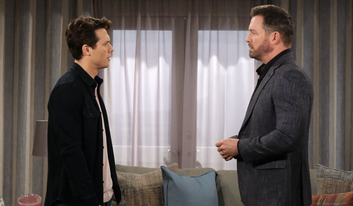 A stunned Tate gapes at Brady in the penthouse.