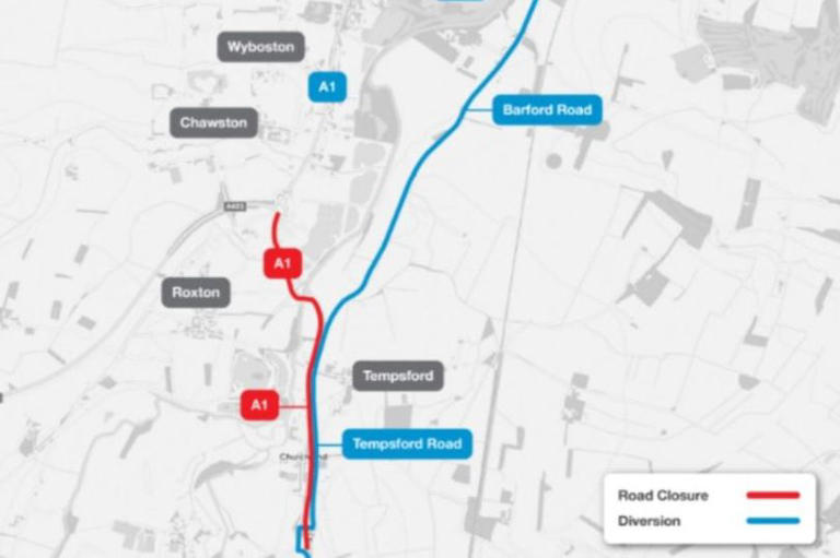 a1-in-cambridgeshire-to-be-closed-in-both-directions-for-major-roadworks