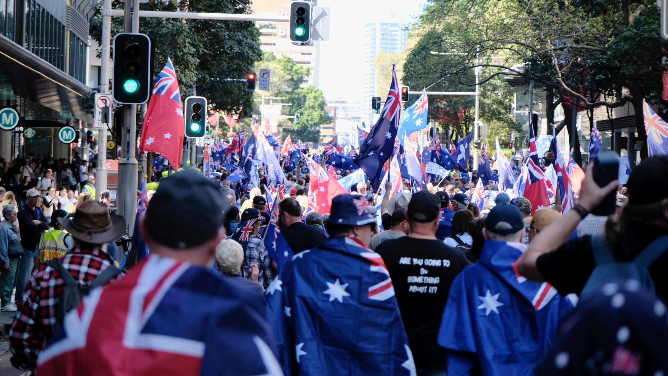 Heavy police presence monitors thousands of protesters across Australia