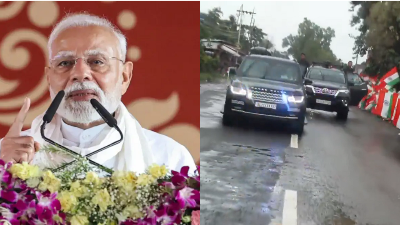 PM Modi Manipur visit: Heavy rains force plan change; he travels by ...