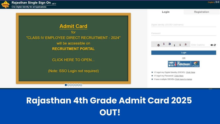 Rajasthan 4th Grade Admit Card 2025: