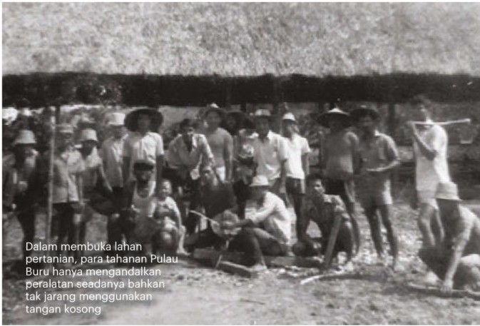 Sehari-hari, tahanan politik di Pulau Buru melakukan kerja paksa menggarap lahan (Dok Majalah Intisari)