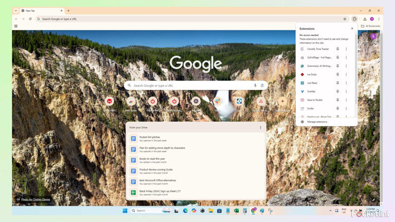Extensions and Google Search in Chrome for Windows.