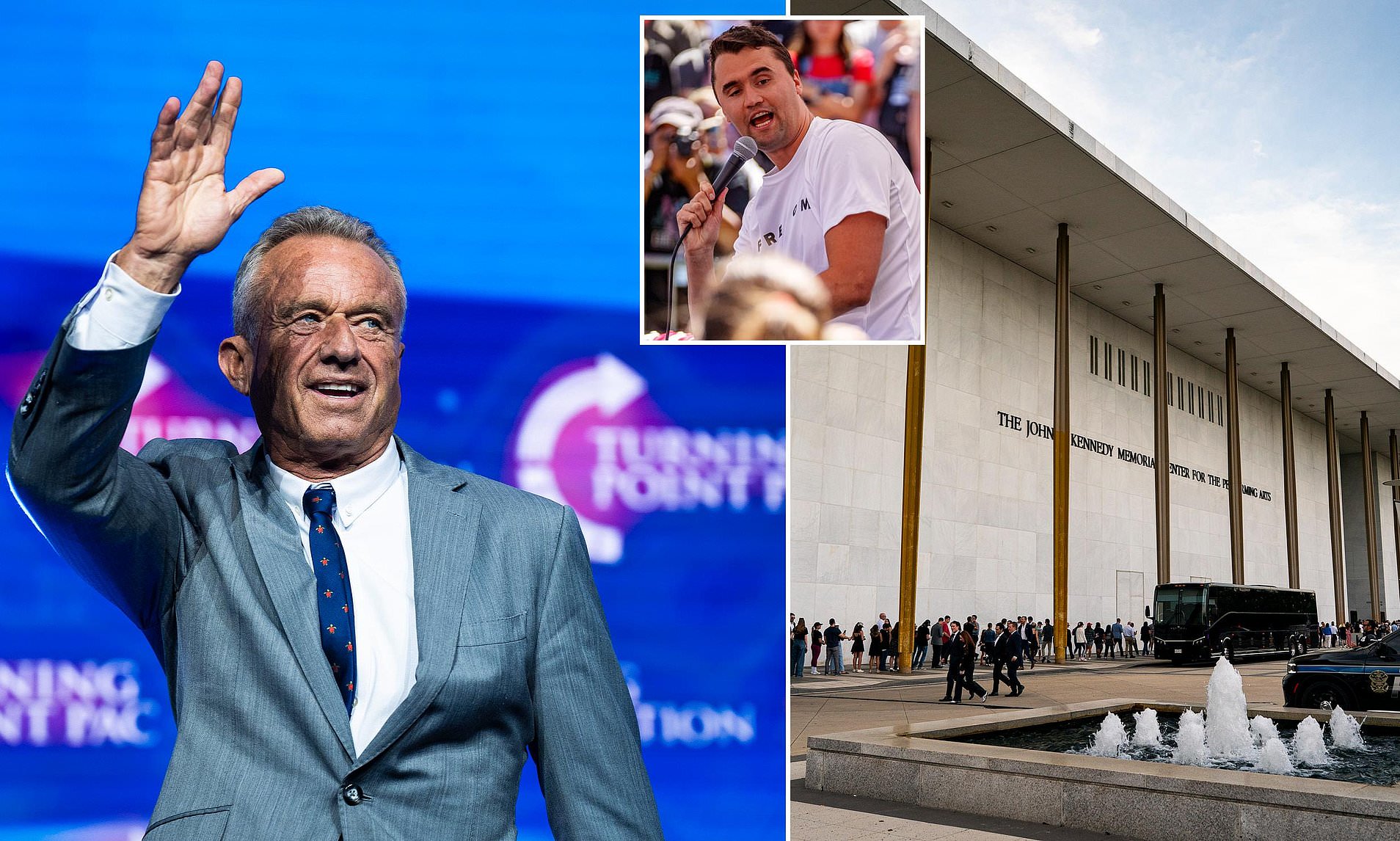 Crowds at Charlie Kirk's prayer vigil go wild as RFK Jr gets a standing ...