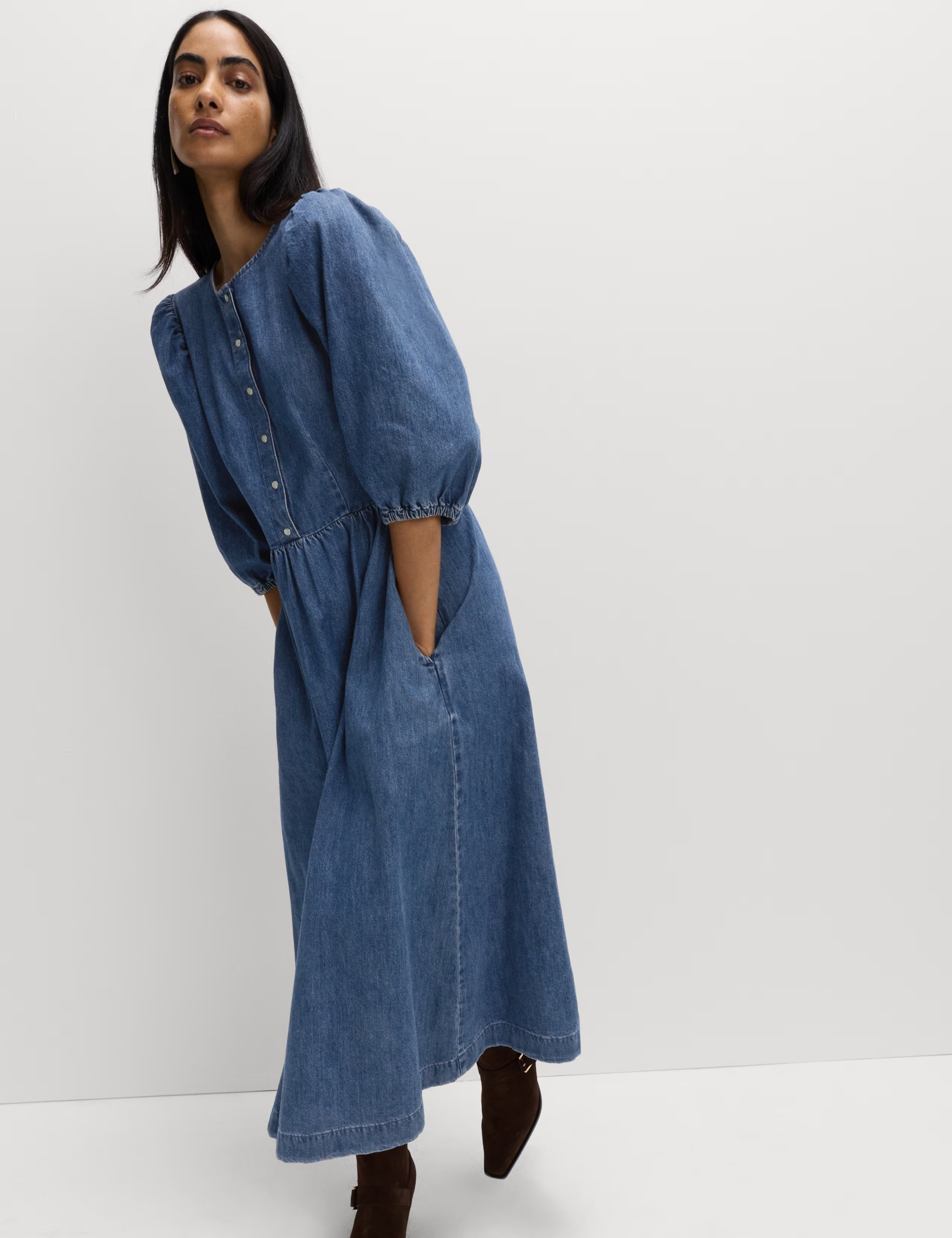 white christmas dresses Marks and Spencer Denim Look Dress – OWNI main image 0