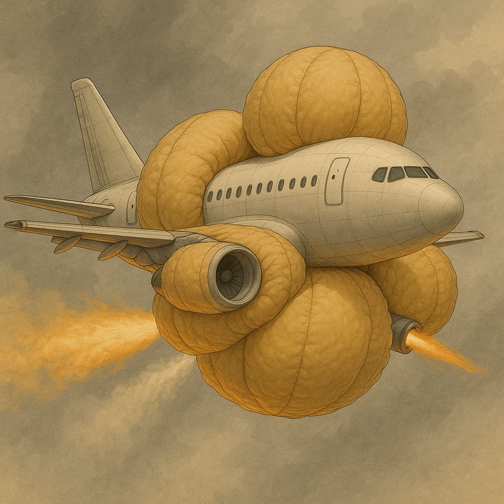 Bizarre ‘crash-proof’ plane covers itself in giant airbags to keep