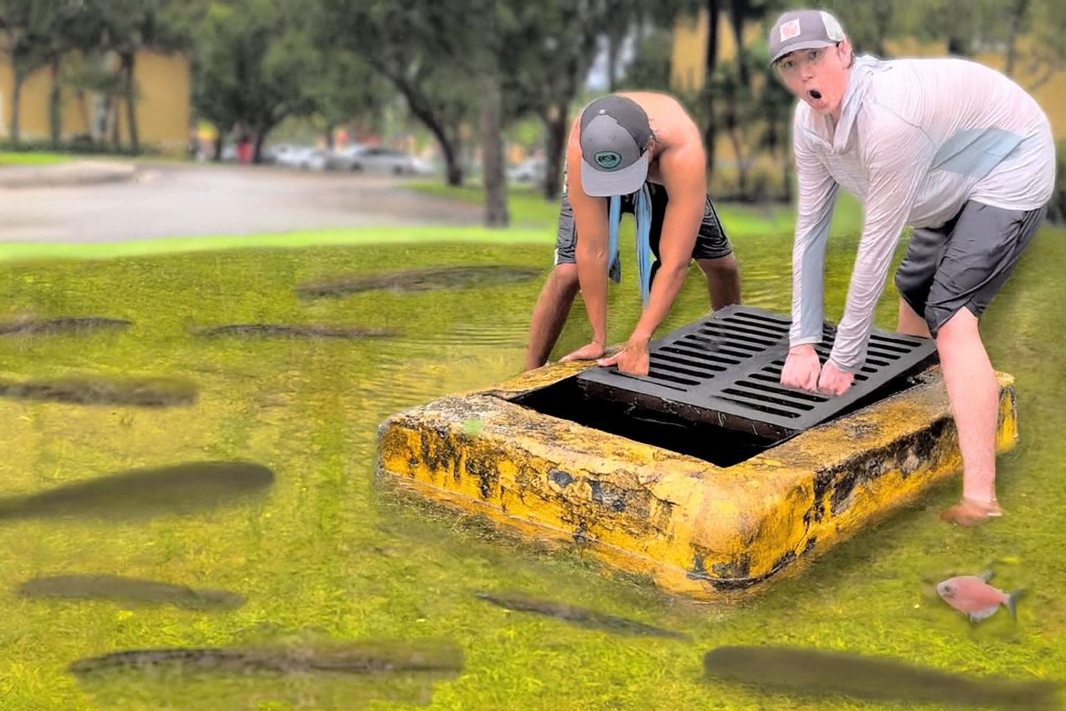 Rescuing Stranded Fish After a Hurricane Flood