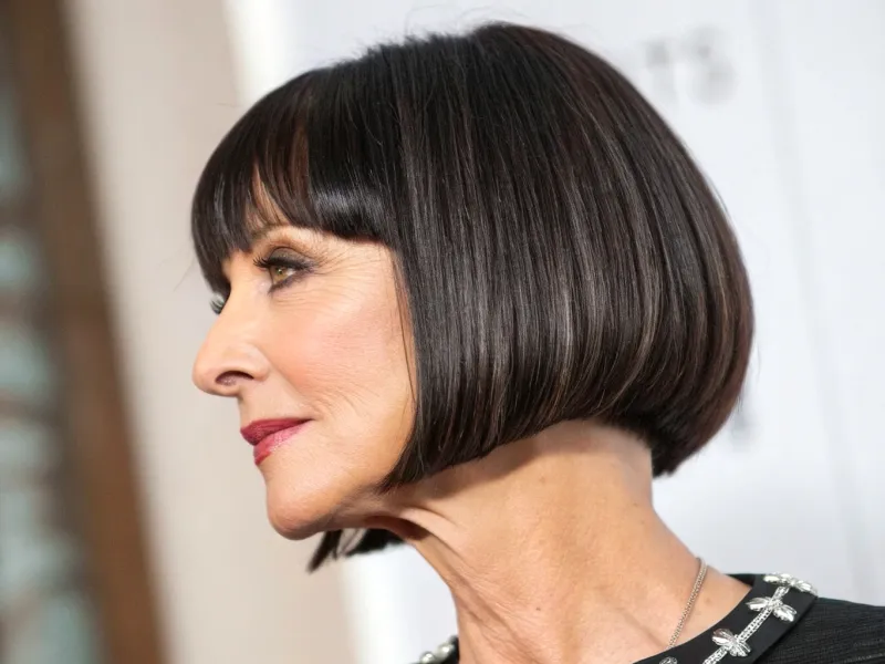 8. Chin-Length Bob with Blunt Fringe