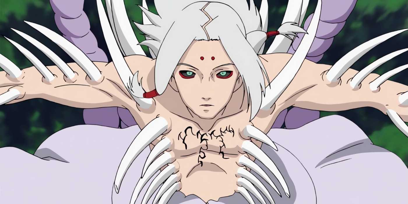 Kimimaro using his Kekkei Genkai to make his bones grow outside his body.