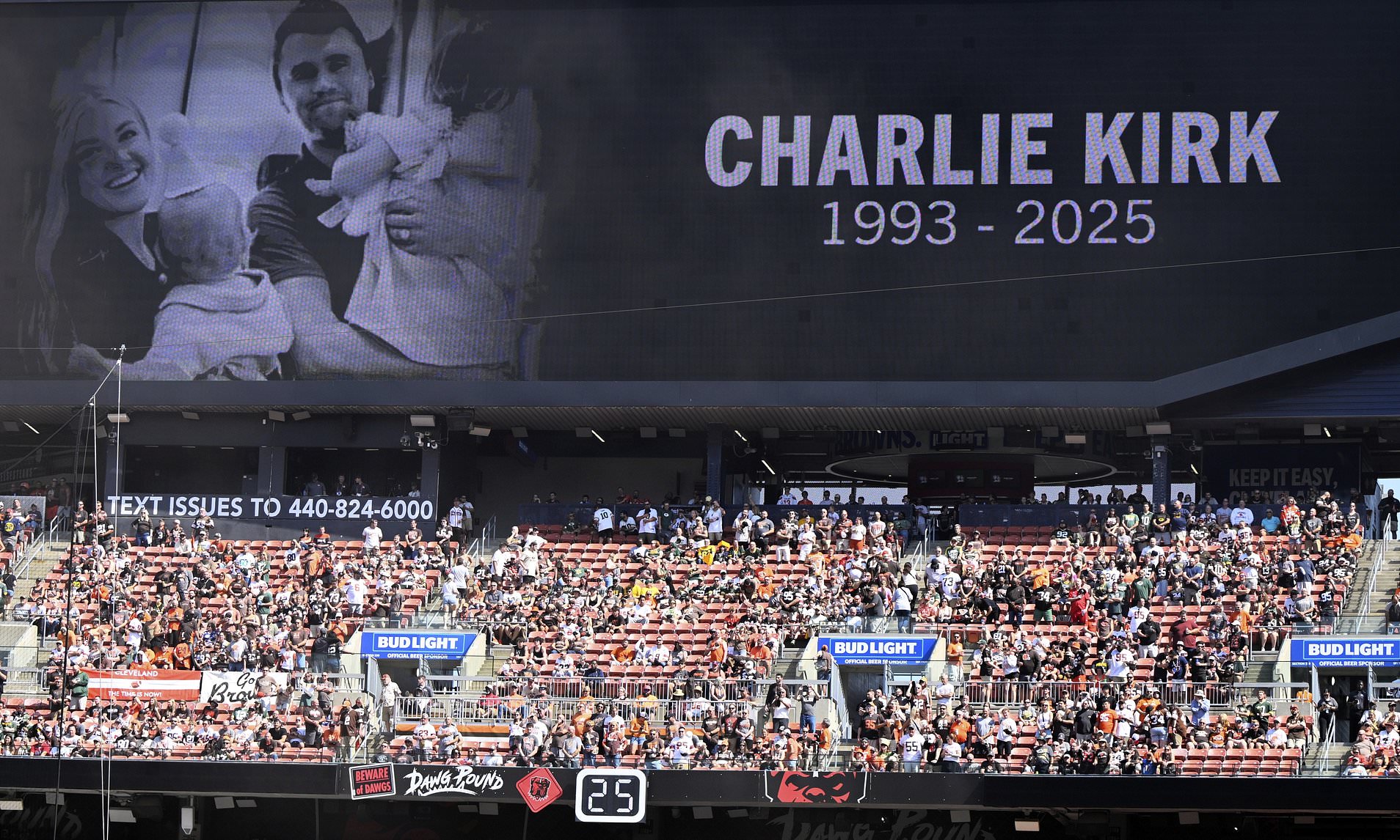 Cleveland Browns hold Charlie Kirk tribute on day of slain MAGA star's