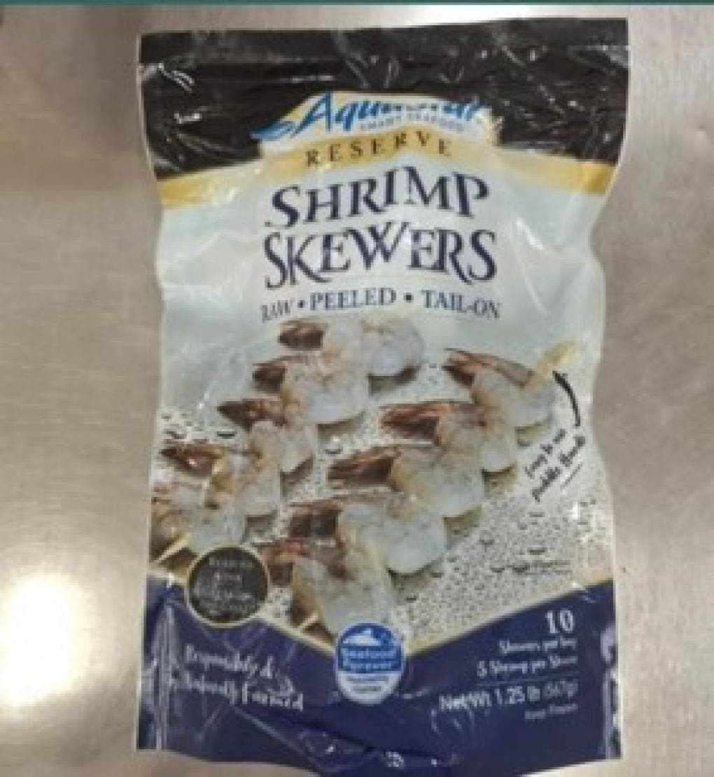 AquaStar (USA) Corp of Seattle, WA is recalling approximately 49,920 bags (net wt. 2lbs) of Kroger Raw Colossal EZ Peel Shrimp, approximately 18,000 bags (net wt. 2lbs) of Kroger Mercado Cooked Medium Peeled Tail-Off Shrimp and approximately 17,264 bags (net wt. 1.25lbs) of AquaStar Raw Peeled Tail-on Shrimp Skewers.