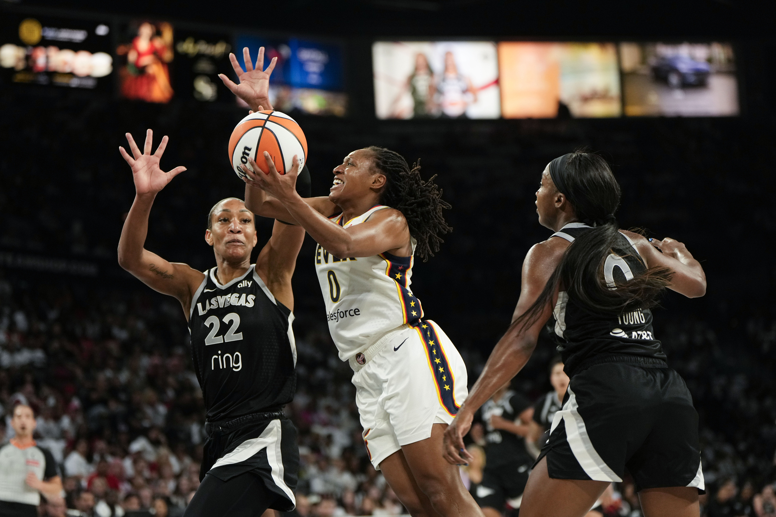 Kelsey Mitchell leads Fever to stunning Game 1 upset of Aces