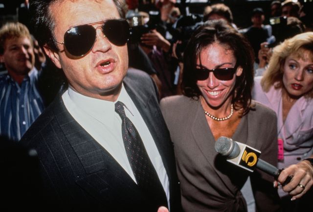 American procurer Heidi Fleiss with her attorney, Anthony Brooklier, during her trial at the Los Angeles Municipal Court in Los Angeles, California, 9th August 1993.