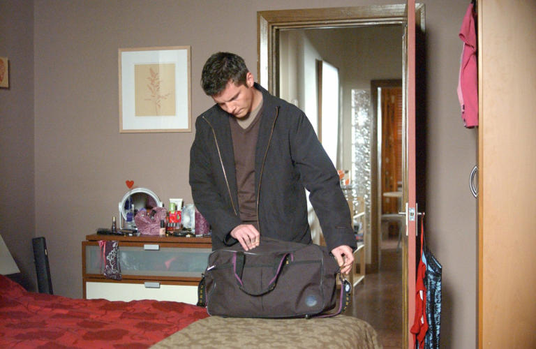 After discovering Zoe and Den in bed, Dennis headed to America to reunite with Sharon (Picture: BBC)