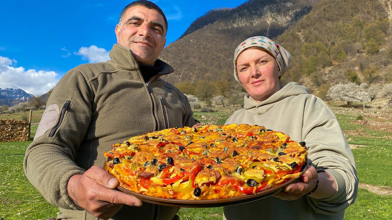 Rich Rustic Pizza for Two Made Outdoors