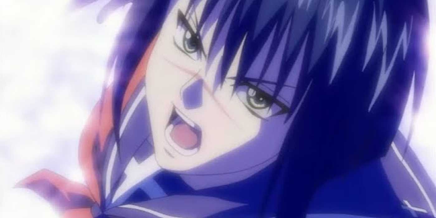 A close-up of Tokiko Tsumura from the Busou Renkin opening