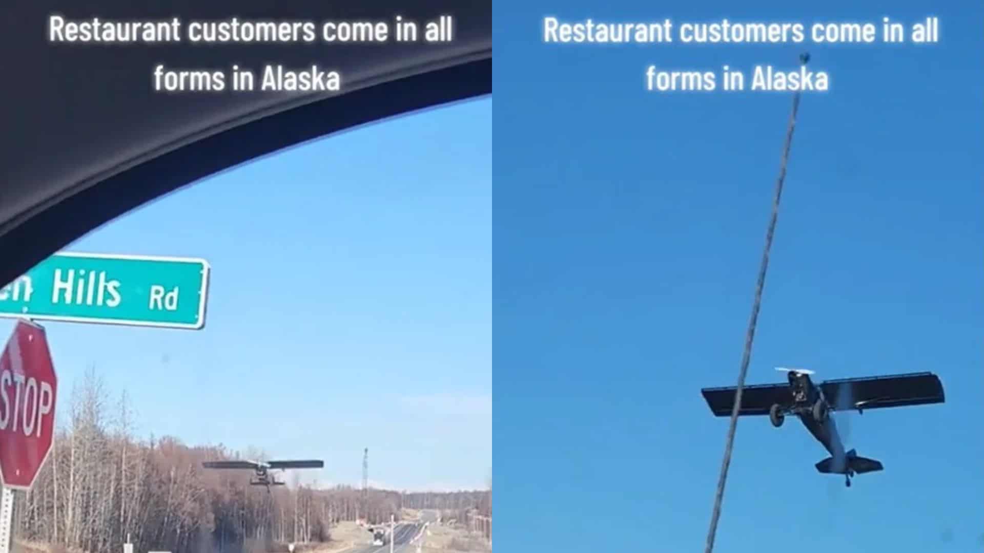 the car Alaska man leaves restaurant by flying away in his(00)