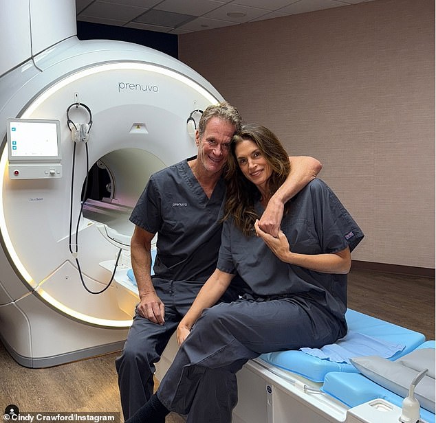Most experts only recommend routine, full-body scans for certain high-risk groups, such as people who have a heightened genetic risk of cancer (Cindy Crawford pictured)