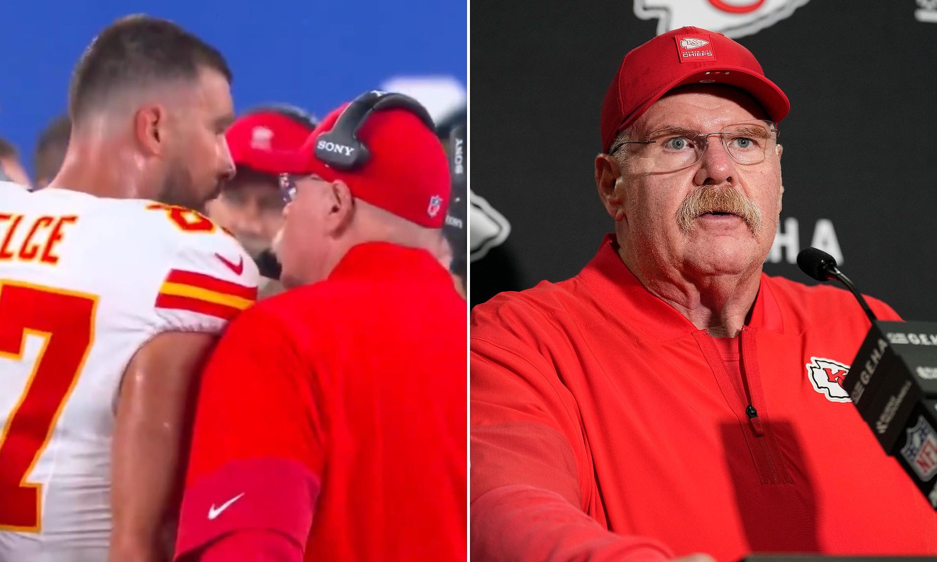 Andy Reid breaks silence on Kelce's latest sideline meltdown after Chiefs  star screamed at coach