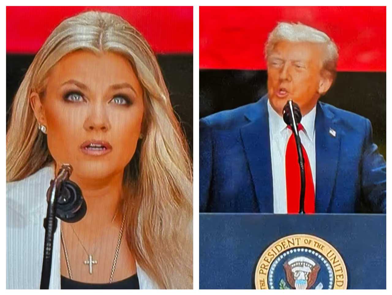 At Charlie Kirk Memorial, Widow Offers As Trump Vows ‘Hate