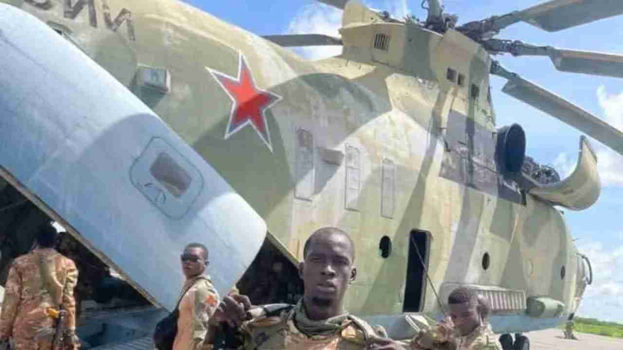 Rússia envia helicóptero Mi-26, o maior do mundo, para reforçar presença militar no Mali (X @top_force)