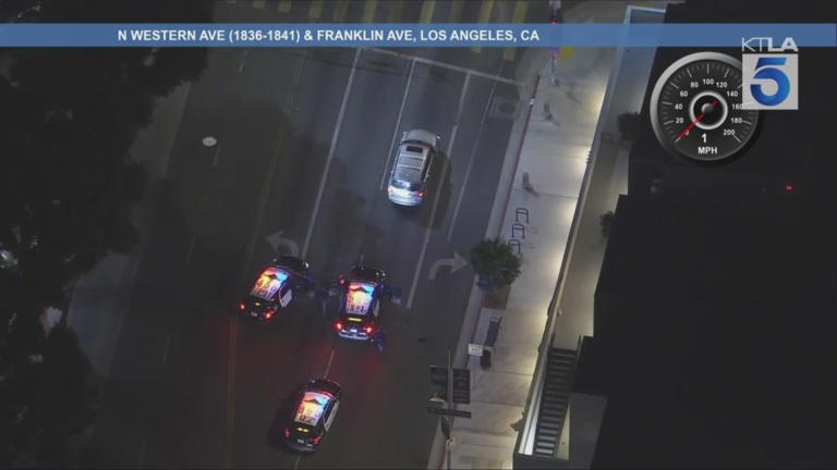 Pursuit suspect in custody after hourlong standoff with L.A. police