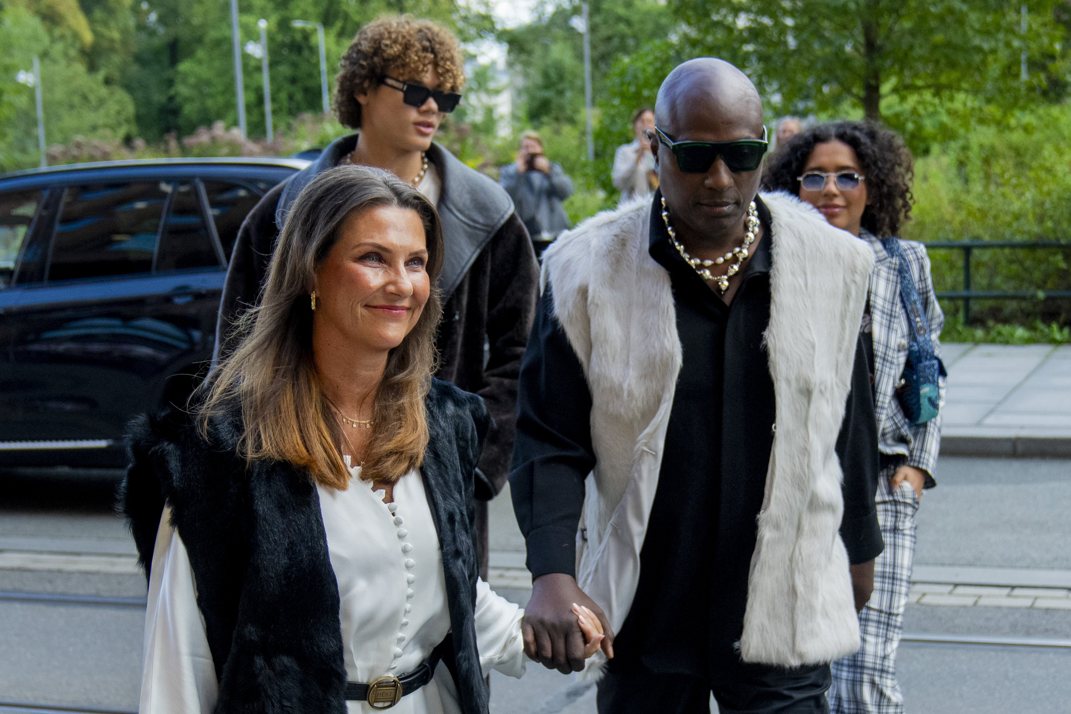 Prinsesse Märtha Louise og Durek Verrett under lanseringsfesten for dokumentaren «Rebel Royals: An Unlikely Love Story». Foto: Fredrik Varfjell / NTB