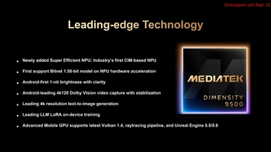 MediaTek Dimensity 9500 : 30 milliards de transistors dans votre smartphone
