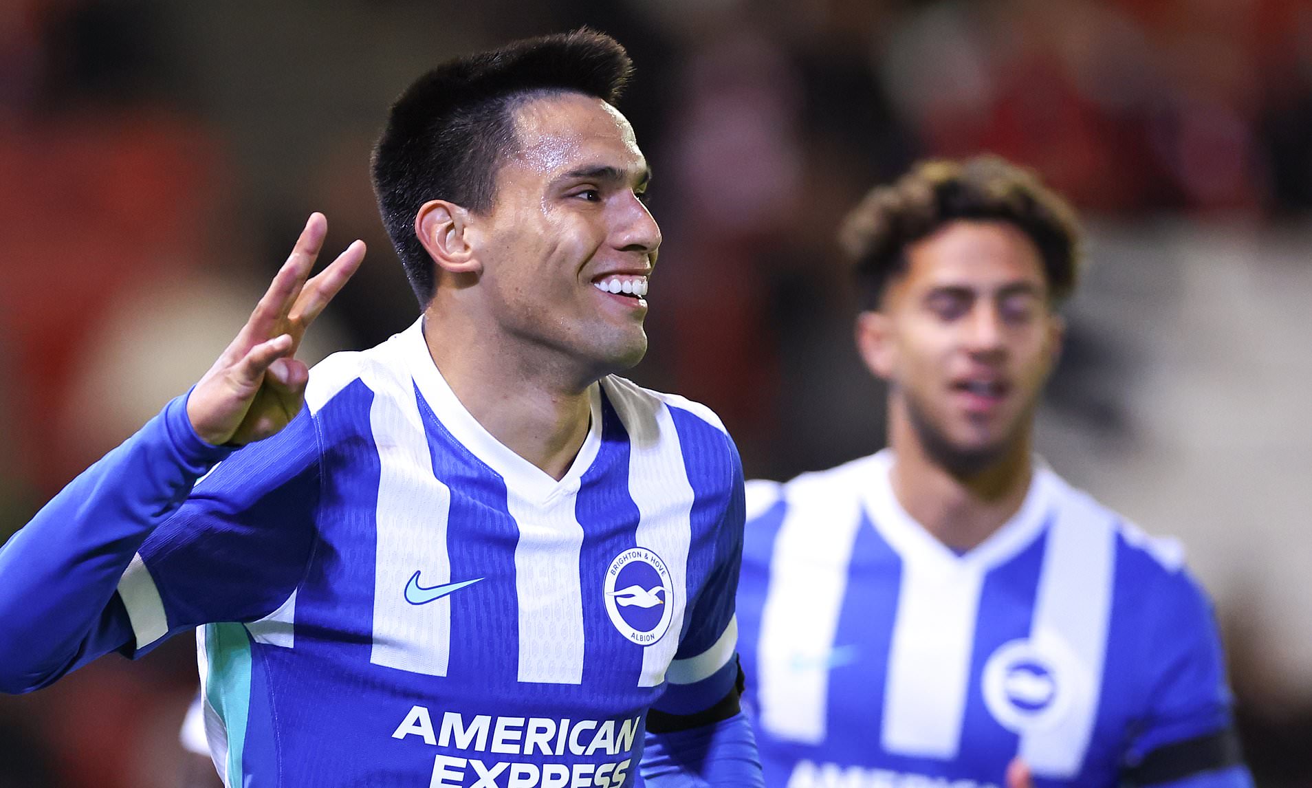 Brighton star completes 33-minute hat-trick with outrageous 40-yard ...