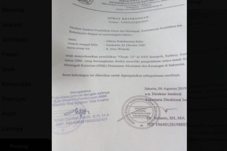 Gibran Dituduh Hanya Bawa Surat Keterangan Saat Daftar Cawapres, Dokter Tifa: Tak Punya Ijazah SMA?