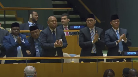 Applause Delegasi Indonesia untuk Prabowo di Sidang PBB