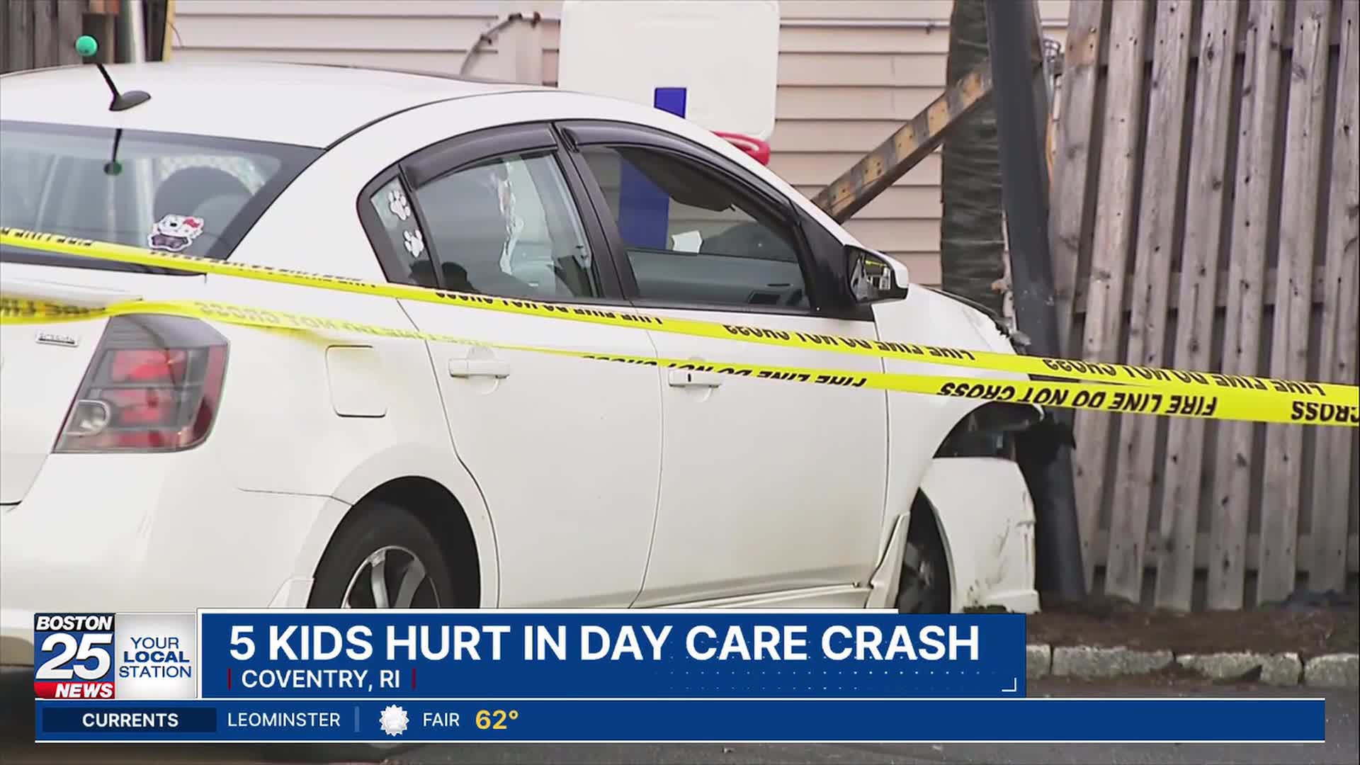 5 children hurt after car crashes into playground at New England daycare