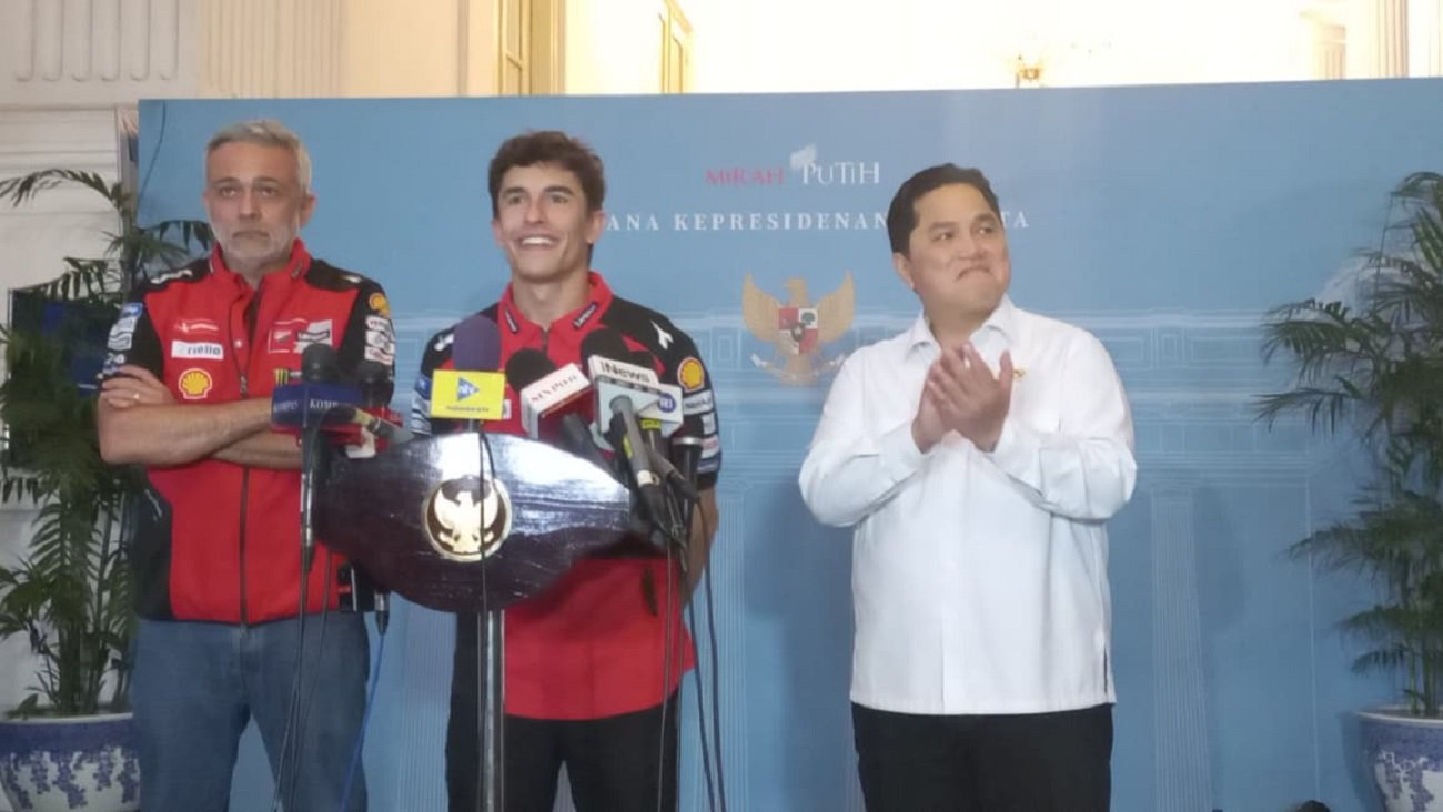 Prabowo Sambut Pembalap MotoGP Dunia Marc Marquez di Istana
