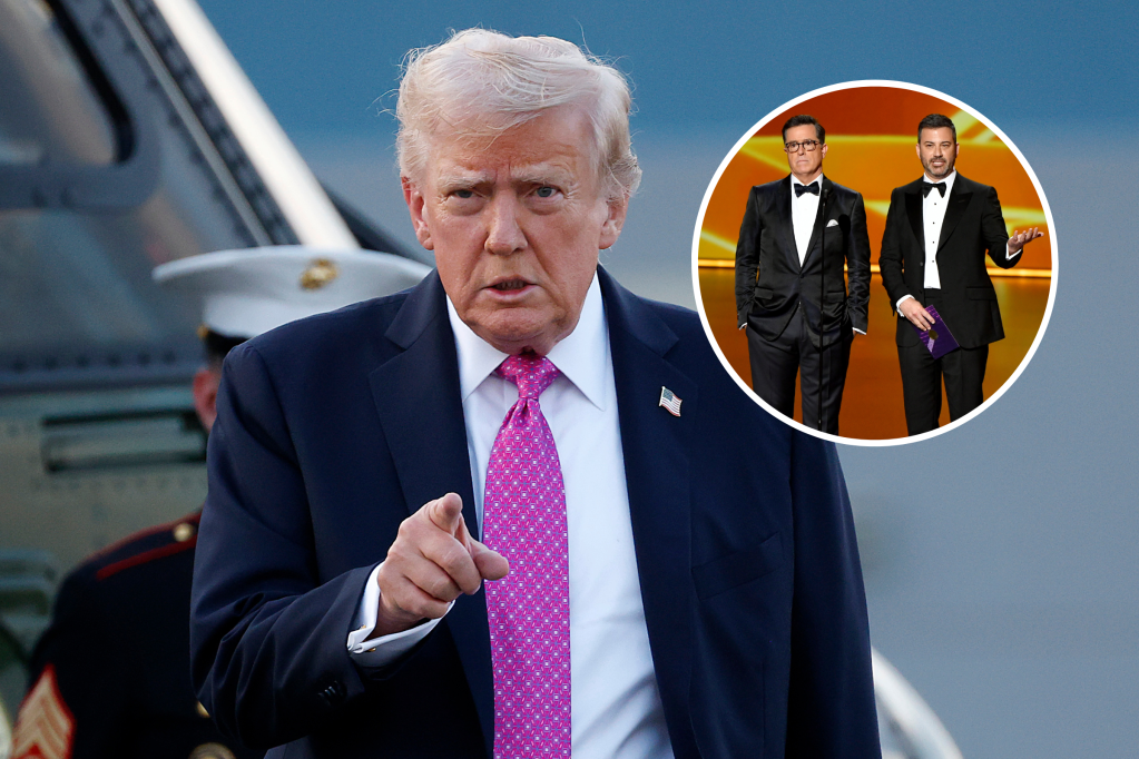 Jimmy Kimmel repeatedly mocks Trump while teaming up with Stephen Colbert