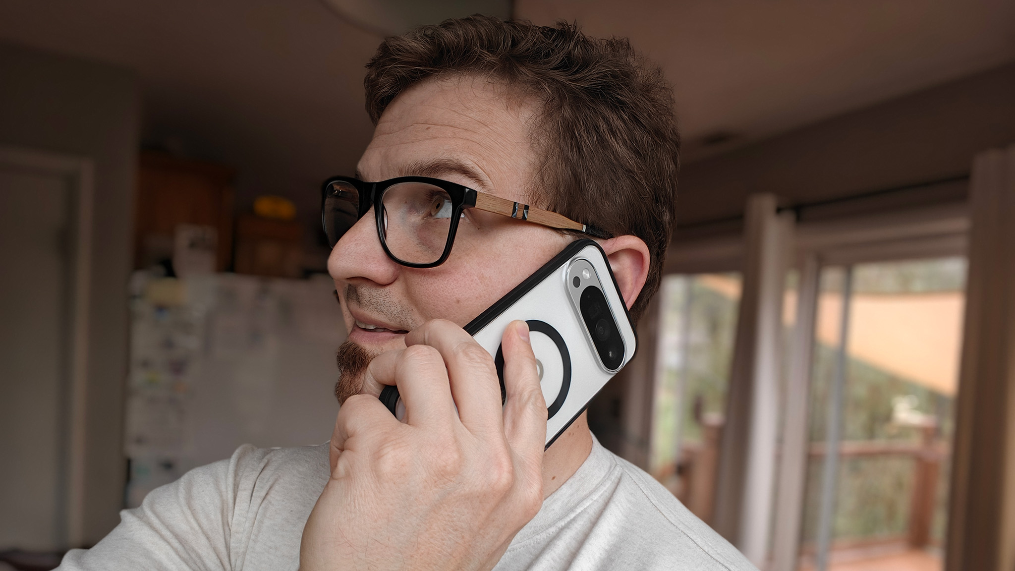 Making a phone call on a porcelain Google Pixel 10 Pro XL