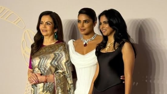 Nita Ambani's silk saree steals the spotlight in a sea of gowns; Isha wears  her mom's 25-year-old diamond ring. Watch