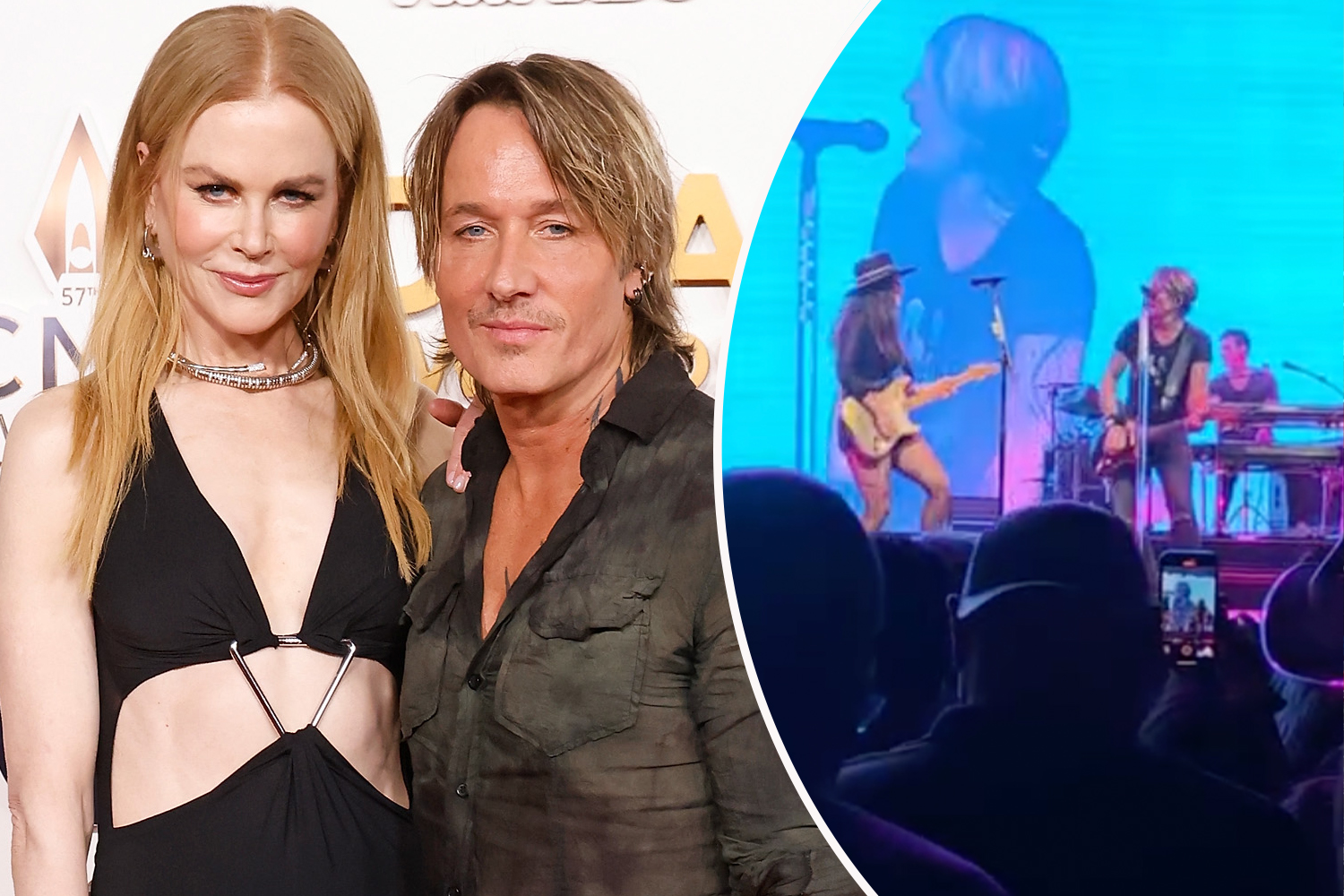 Keith Urban has been slammed by fans for changing a lyric in one of his songs amid his split from wife Nicole Kidman. Photo: Getty and Instagram/maggie_baugh