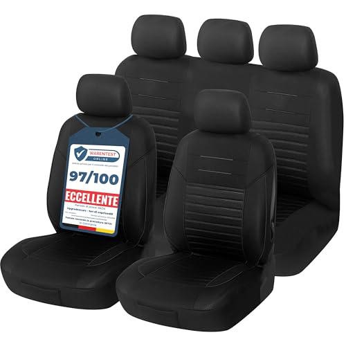 Coprisedili Auto Rosa In Pelle Con Corona – Antiscivolo, Impermeabili, Universali Per Auto, Camion E SUV – Facili Da Montare E Super Comfortevoli